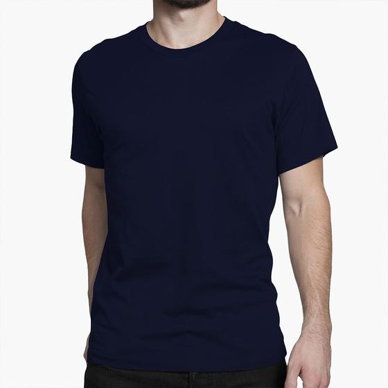 Imagem de Camiseta Casual Masculina Minimalista Slim Fit 100% Algodão Premium