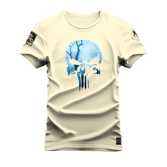 Imagem de Camiseta Caveira De Gelo Plus Size Forma Grande Confortável Estampada