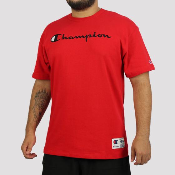 Imagem de Camiseta Champion Script Patch - Vermelha