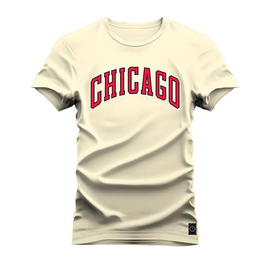 Imagem de Camiseta Chicago Hom Estampada Algodão Confortável 30.1 Penteada