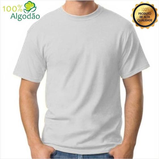 Imagem de Camiseta Cinza Camisa Masculina Básica 100% Algodão 30.1 Premium