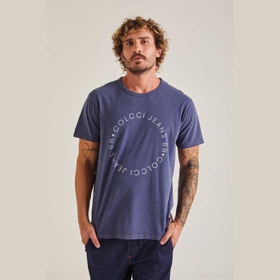 Imagem de Camiseta Colcci Dupla Face Masculina Azul