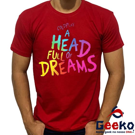 Imagem de Camiseta Coldplay 100 % Algodão A Head Full Of Dreams Rock Alternativo Geeko