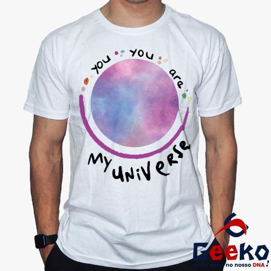 Imagem de Camiseta Coldplay 100% Algodão You You Are My Universe BTS Rock Alternativo K-pop Geeko