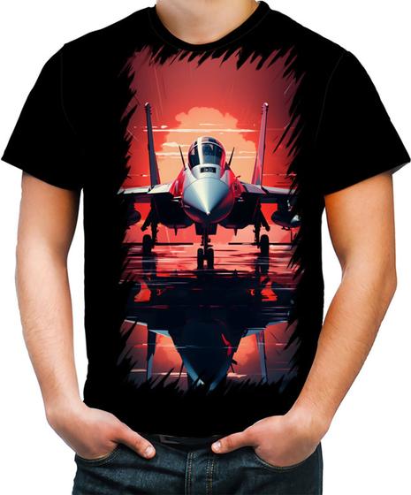 Imagem de Camiseta Colorida Aeronautica Caça Avião Guerra Fighter 1