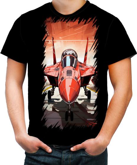 Imagem de Camiseta Colorida Aeronautica Caça Avião Guerra Fighter 2