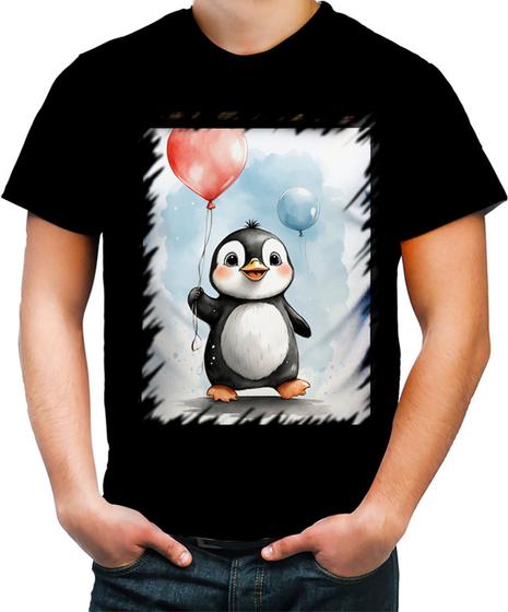 Imagem de Camiseta Colorida Bebê Pinguim com Balões Crianças 15