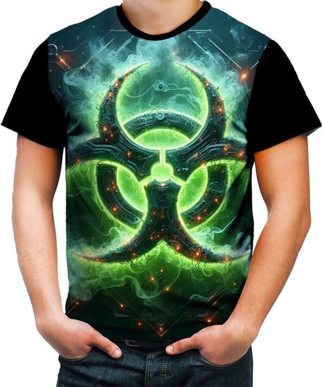 Imagem de Camiseta Colorida Biohazard Perigo Biológico Stay Away 5