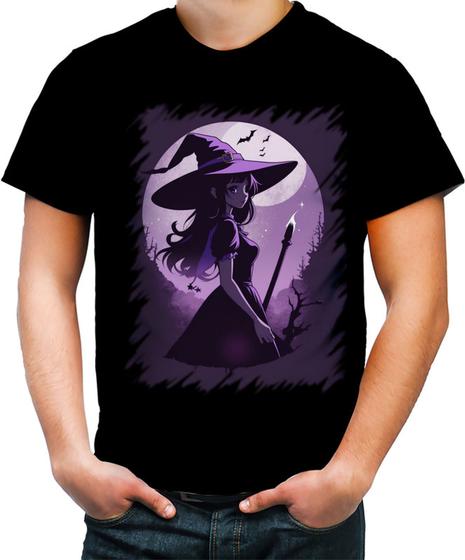 Imagem de Camiseta Colorida Bruxa Halloween Púrpura Festa 3