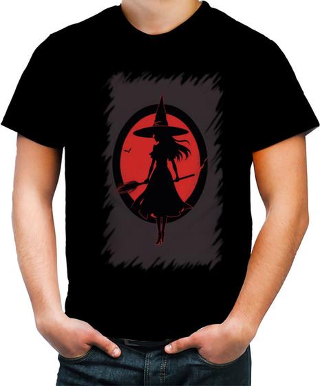 Imagem de Camiseta Colorida Bruxa Halloween Vermelha 1