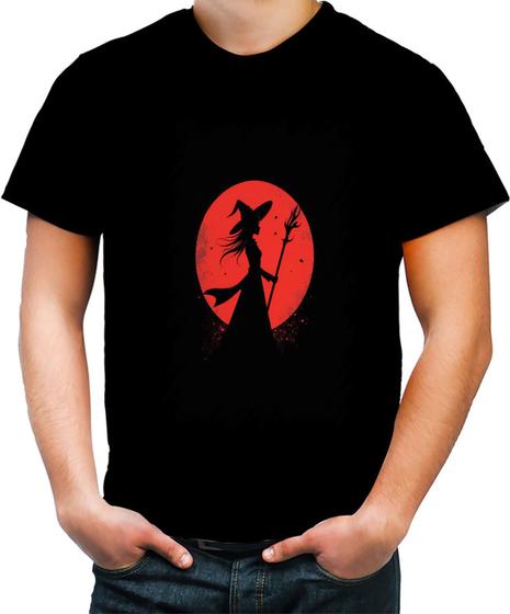 Imagem de Camiseta Colorida Bruxa Halloween Vermelha 12