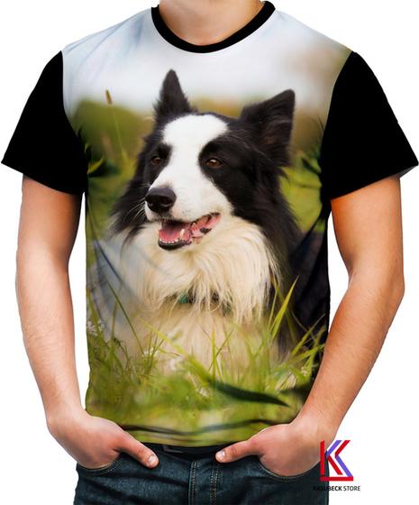 Imagem de Camiseta Colorida Cachorro Border Collie Dog Amigo Fofo 2