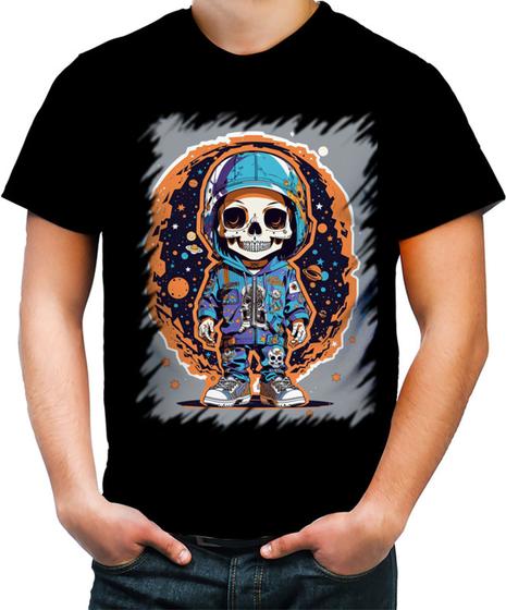 Imagem de Camiseta Colorida Caveira Infantil Estilosa Unif 12