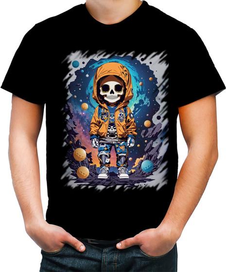 Imagem de Camiseta Colorida Caveira Infantil Estilosa Unif 5