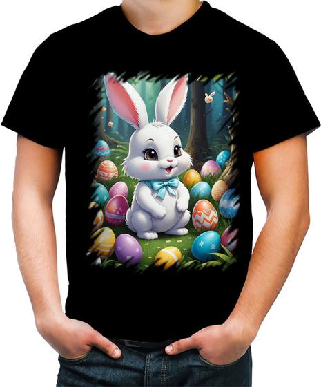 Imagem de Camiseta Colorida Coelhinho da Páscoa Traço Infantil 11