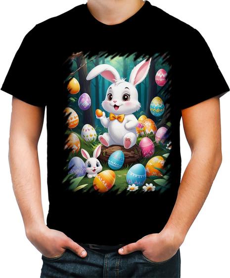 Imagem de Camiseta Colorida Coelhinho da Páscoa Traço Infantil 14