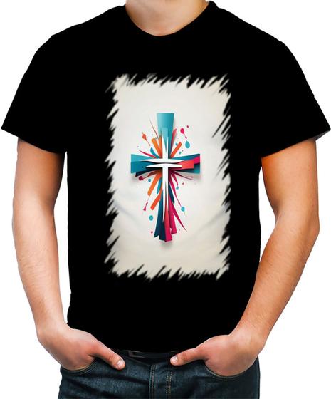 Imagem de Camiseta Colorida da Cruz de Jesus Igreja Fé 15