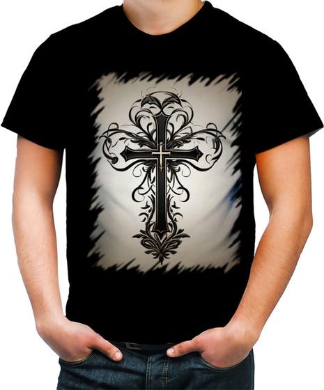 Imagem de Camiseta Colorida da Cruz de Jesus Igreja Fé 6
