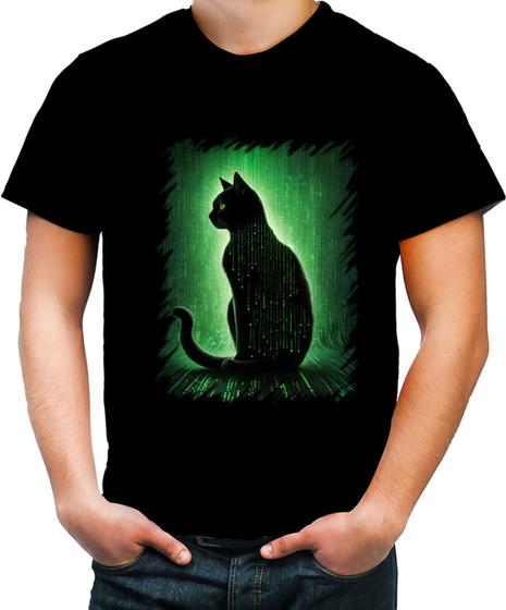 Imagem de Camiseta Colorida de Gato Oráculo Hacker Binário Mat 2