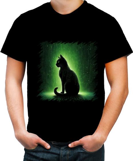 Imagem de Camiseta Colorida de Gato Oráculo Hacker Binário Mat 5