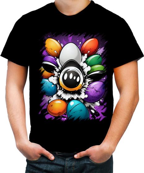 Imagem de Camiseta Colorida de Ovos de Páscoa Artísticos 12