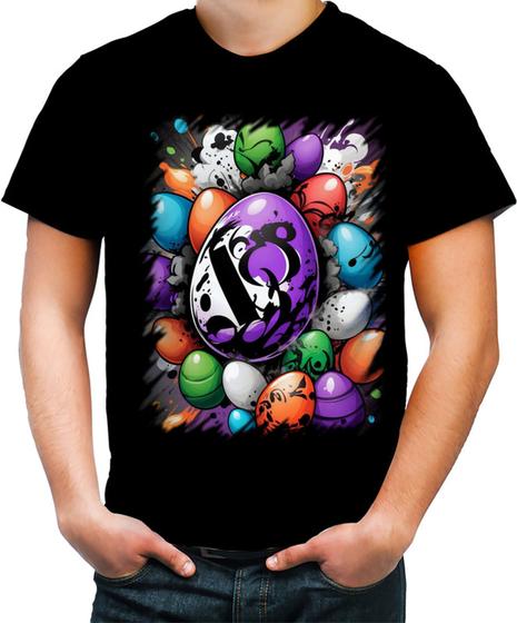 Imagem de Camiseta Colorida de Ovos de Páscoa Artísticos 13