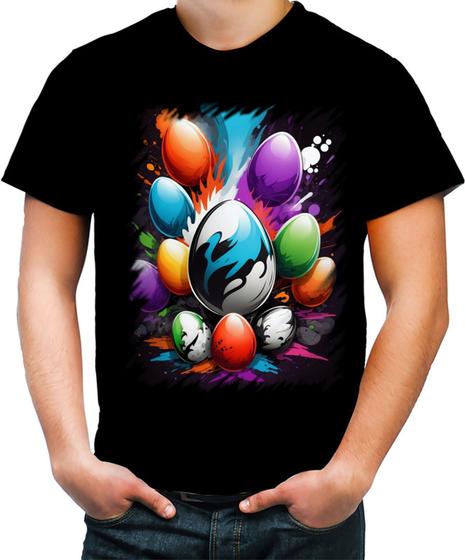 Imagem de Camiseta Colorida de Ovos de Páscoa Artísticos 14