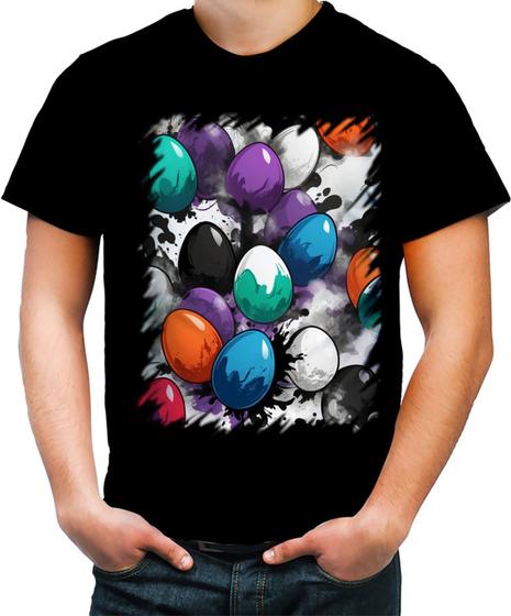 Imagem de Camiseta Colorida de Ovos de Páscoa Artísticos 17