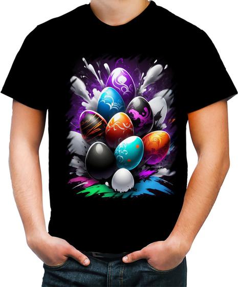 Imagem de Camiseta Colorida de Ovos de Páscoa Artísticos 6