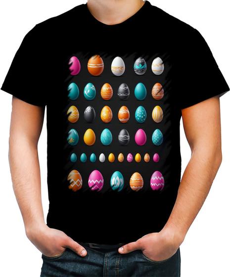 Imagem de Camiseta Colorida de Ovos de Páscoa Minimalistas 1