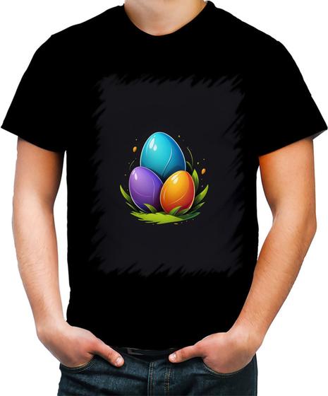 Imagem de Camiseta Colorida de Ovos de Páscoa Minimalistas 3