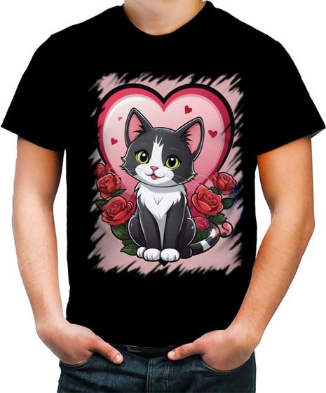 Imagem de Camiseta Colorida Dia dos Namorados Gatinho 23