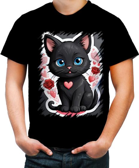 Imagem de Camiseta Colorida Dia dos Namorados Gatinho 25