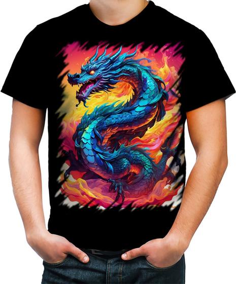 Imagem de Camiseta Colorida Dragão Chinês Lendário Mito 5