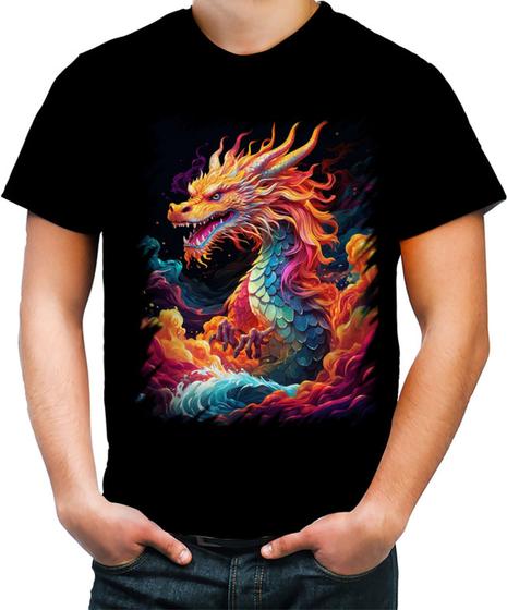 Imagem de Camiseta Colorida Dragão Chinês Lendário Mito 8