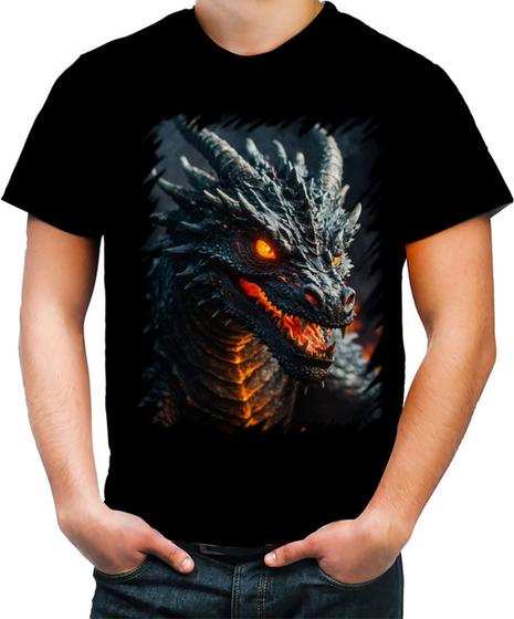 Imagem de Camiseta Colorida Dragão Dragon Chamas Infernal Fogo 5