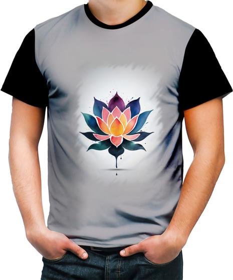 Imagem de Camiseta Colorida Flor de Lótus Budismo Buda Religião 3