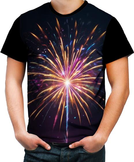 Imagem de Camiseta Colorida Fogos de Artifício Rojões Ano Novo 1