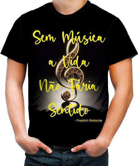 Imagem de Camiseta Colorida Frases vida sem Música Reflexões 2