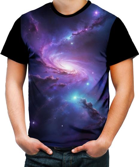 Imagem de Camiseta Colorida Galaxias Espaço Neon Estrelas 1