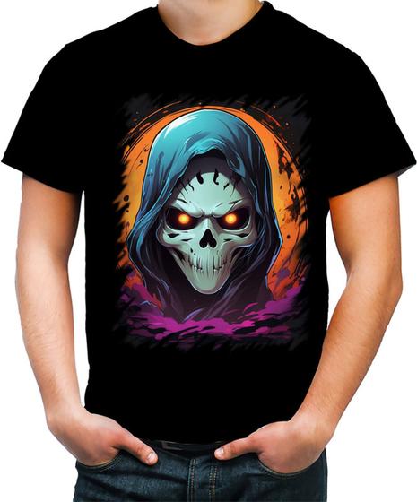 Imagem de Camiseta Colorida Máscara de Caveira Estilosa 4