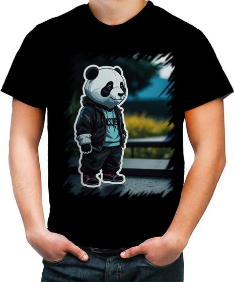 Imagem de Camiseta Colorida Panda Com Roupa Estilosa 1