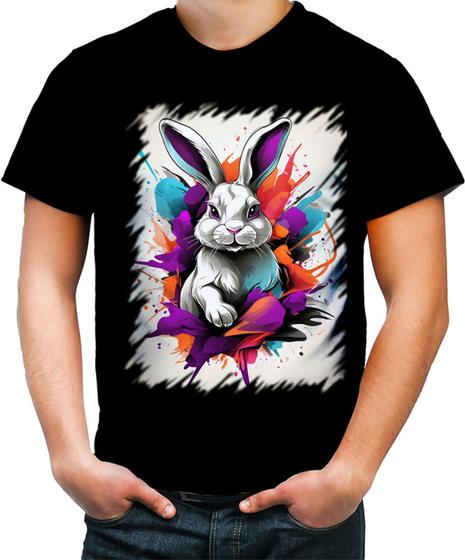 Imagem de Camiseta Colorida Páscoa Coelhinho Artístico Design 2