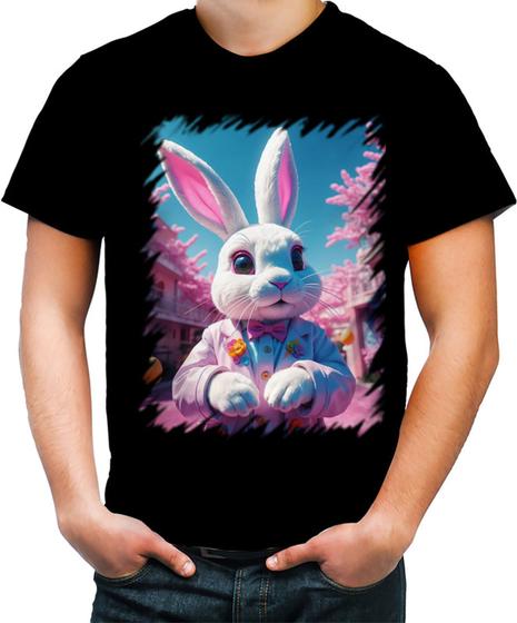 Imagem de Camiseta Colorida Páscoa Coelhinho Traços Vaporwave 1