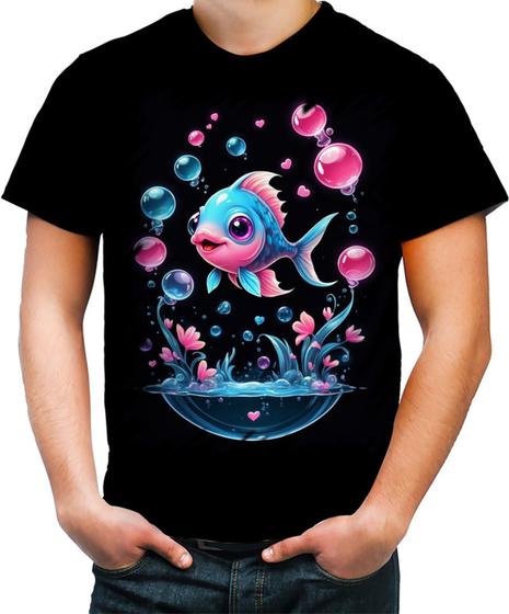 Imagem de Camiseta Colorida Peixinho Feliz no Aquário Peixe 2