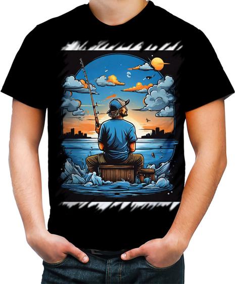 Imagem de Camiseta Colorida Pesca Esportiva Peixes Azul Paz 10