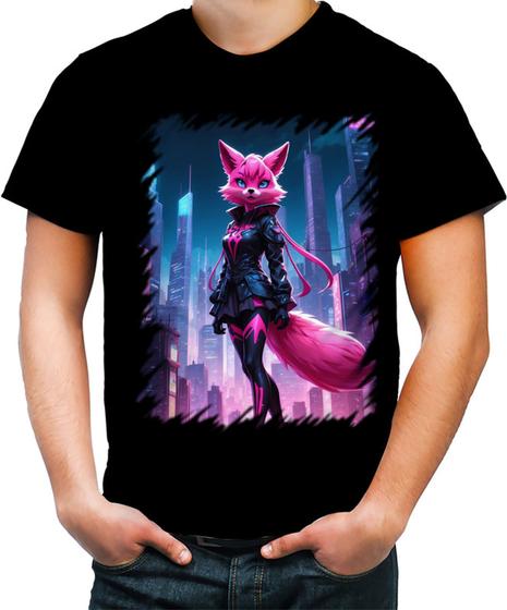 Imagem de Camiseta Colorida Raposa Humanóide Vaporwave 5