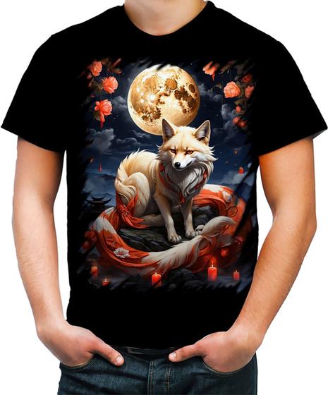 Imagem de Camiseta Colorida Raposa Japonesa Kitsune Lenda 3