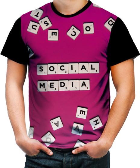 Imagem de Camiseta Colorida Social Media Cubos Letras Profissão 1