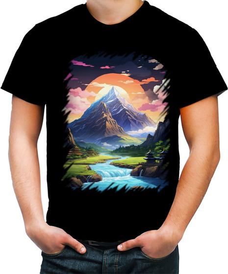 Imagem de Camiseta Colorida Templo Budista Anime Buda 3